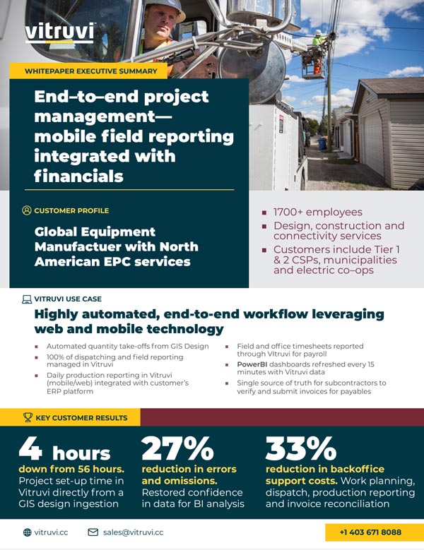 End–to–end project management—mobile field reporting integrated with financials