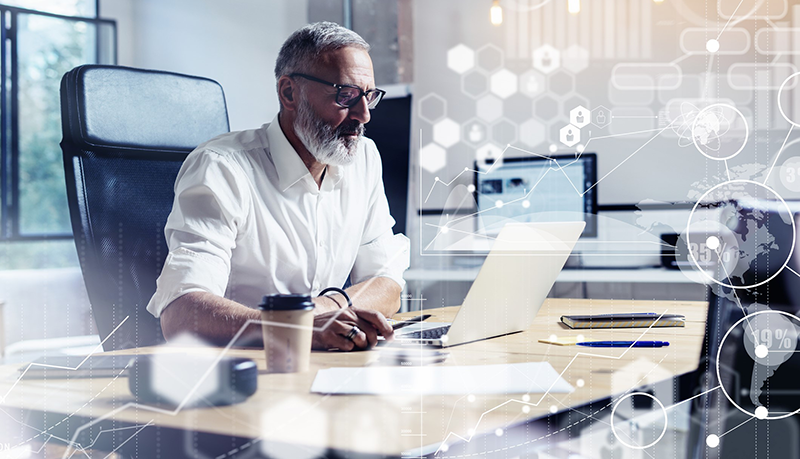 Connected Construction - Man Working Data Intelligence